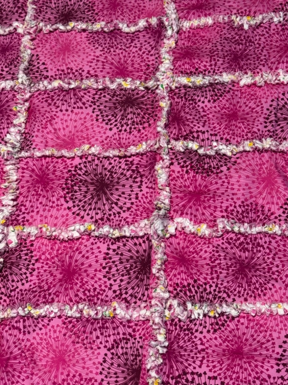 Handmade Child/Baby Pink Rag Quilt - Picture 2 of 4